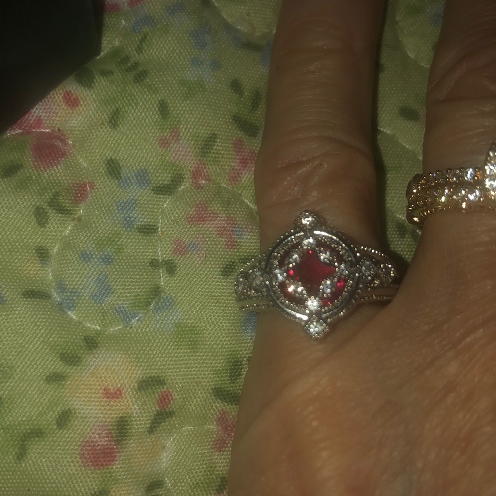 Sterling Silver Ruby Red Ring